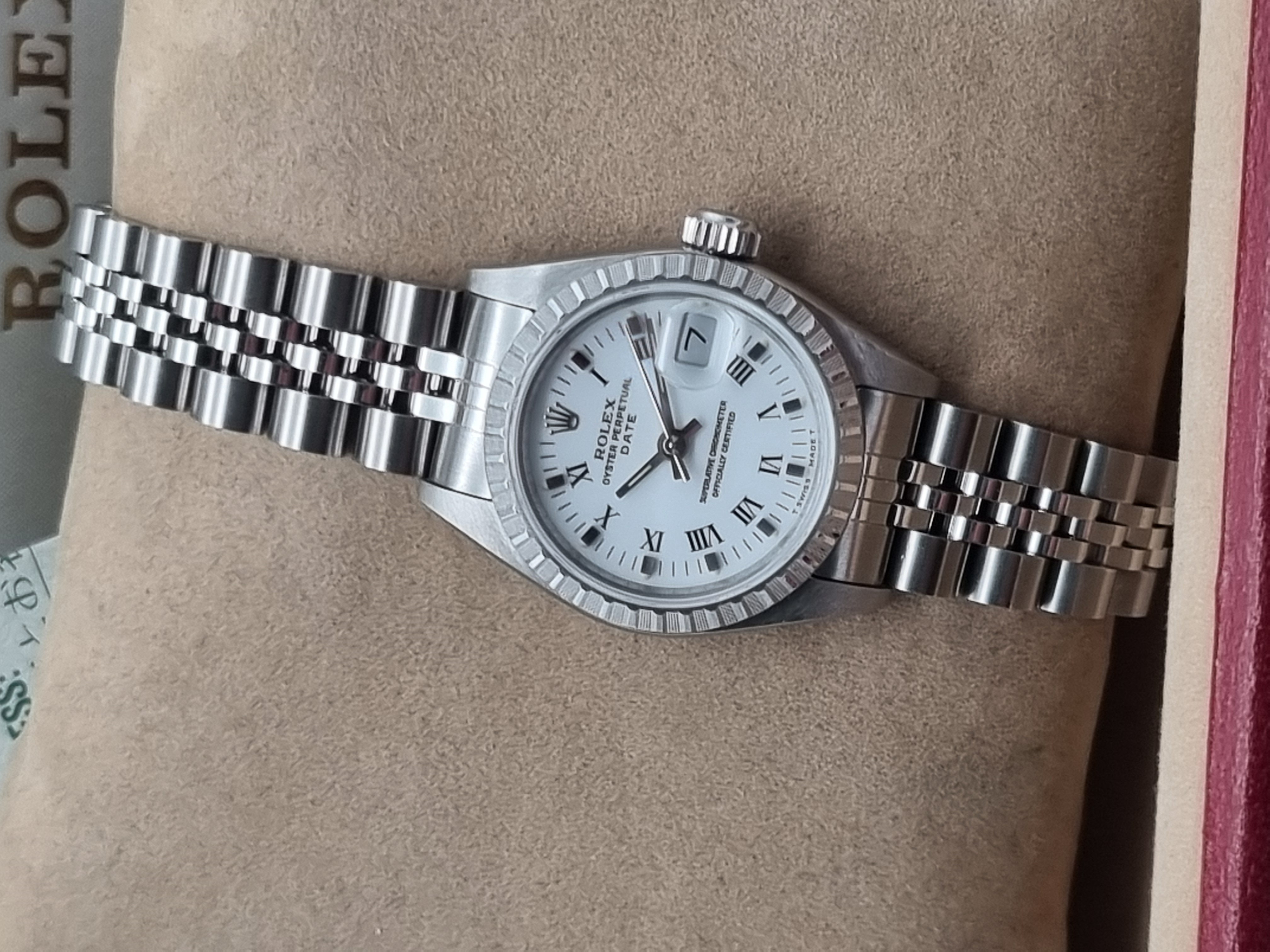 Rolex Oyster Perpetual Lady Date Oyster Perpetual Lady Date 69240 Steel mm 26 White Dial Jubilee Box Paper Very Good 1992 | San Giorgio a Cremano