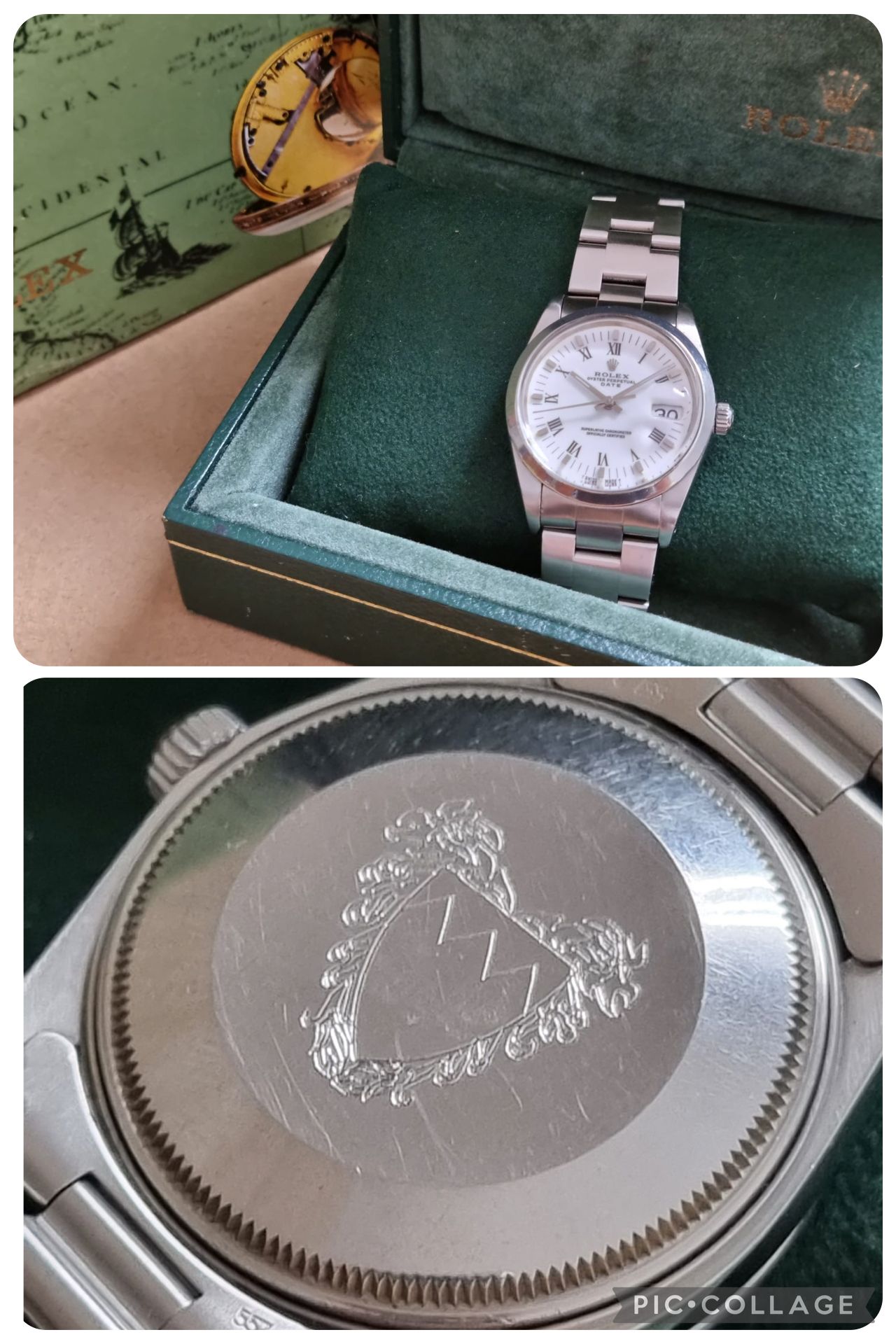 Rolex Oyster Perpetual Date Oyster Perpetual Date 15000 Steel 34 MM White Roman Dial Bahrein Logo Oyster Bracelet 1988 | San Giorgio a Cremano