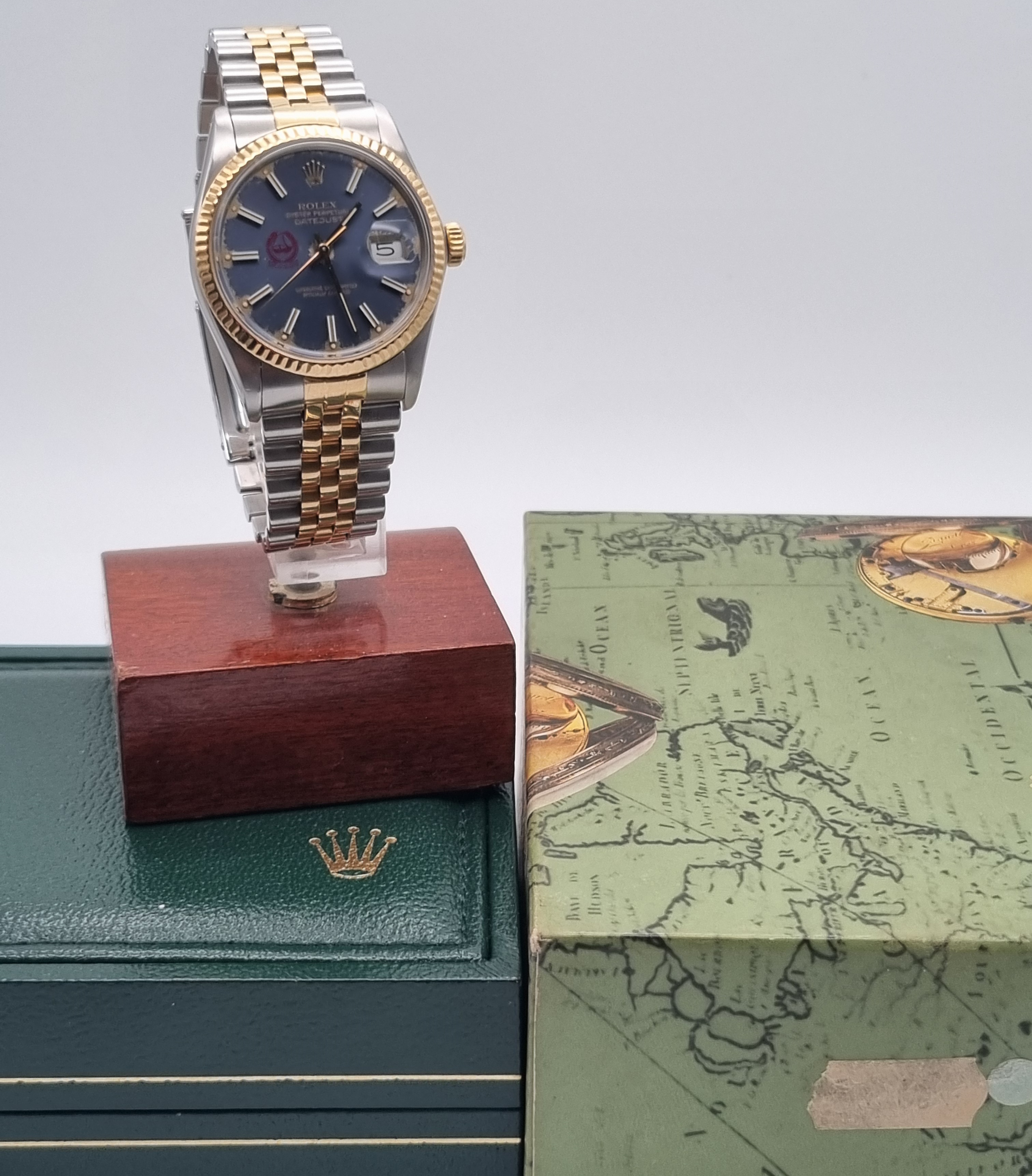 Rolex Datejust Datejust 36 16013 Datejust 36 Steel & 18Kt Gold Police Dubai Blu Dial Jubilee Band 1983 - Box. | San Giorgio a Cremano