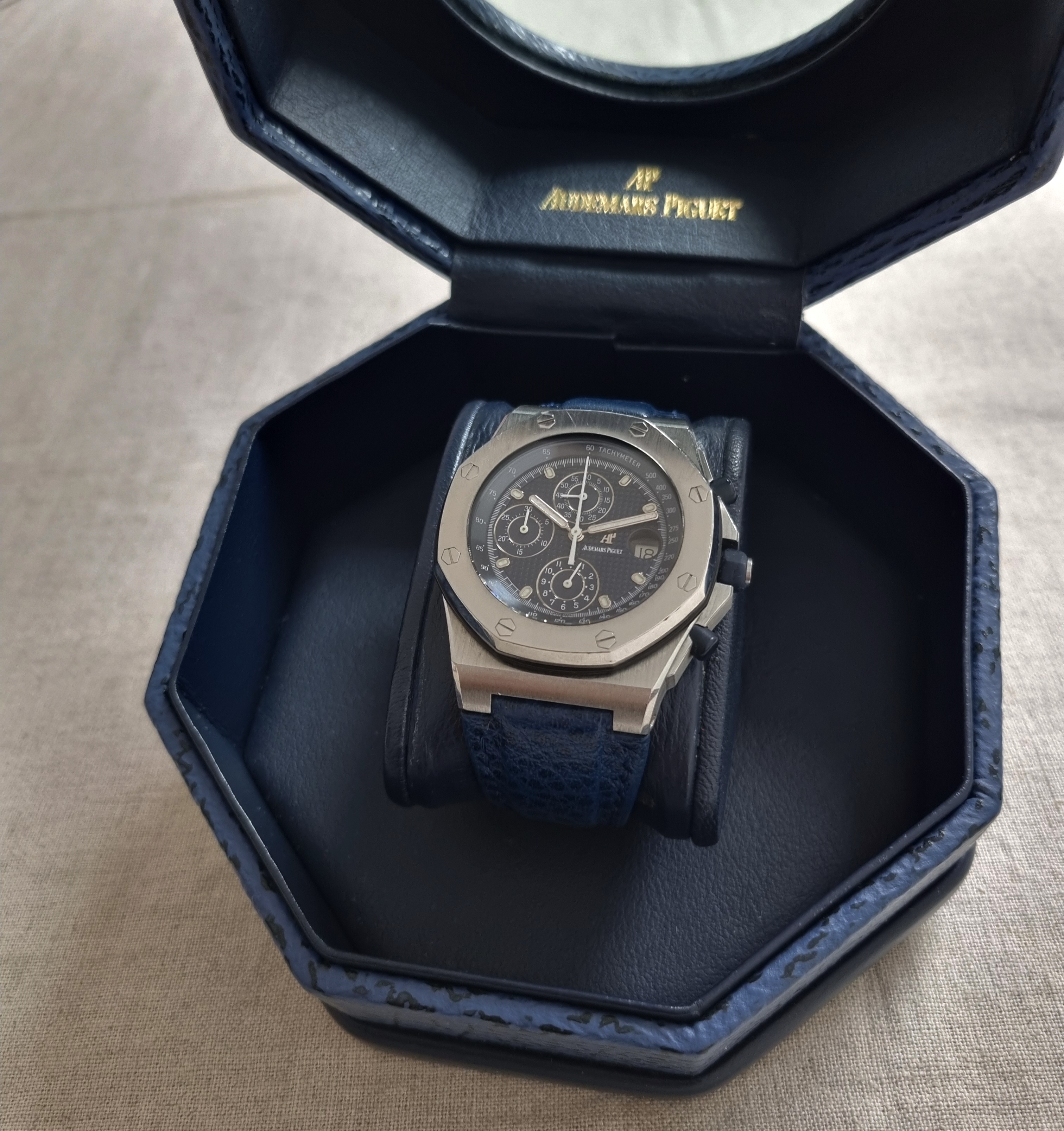 Audemars Piguet Royal Oak Offshore Royal Oak Offshore Chronograph Chrono Blu Dial On Blu Leather with Deplo - Blu Box | San Giorgio a Cremano