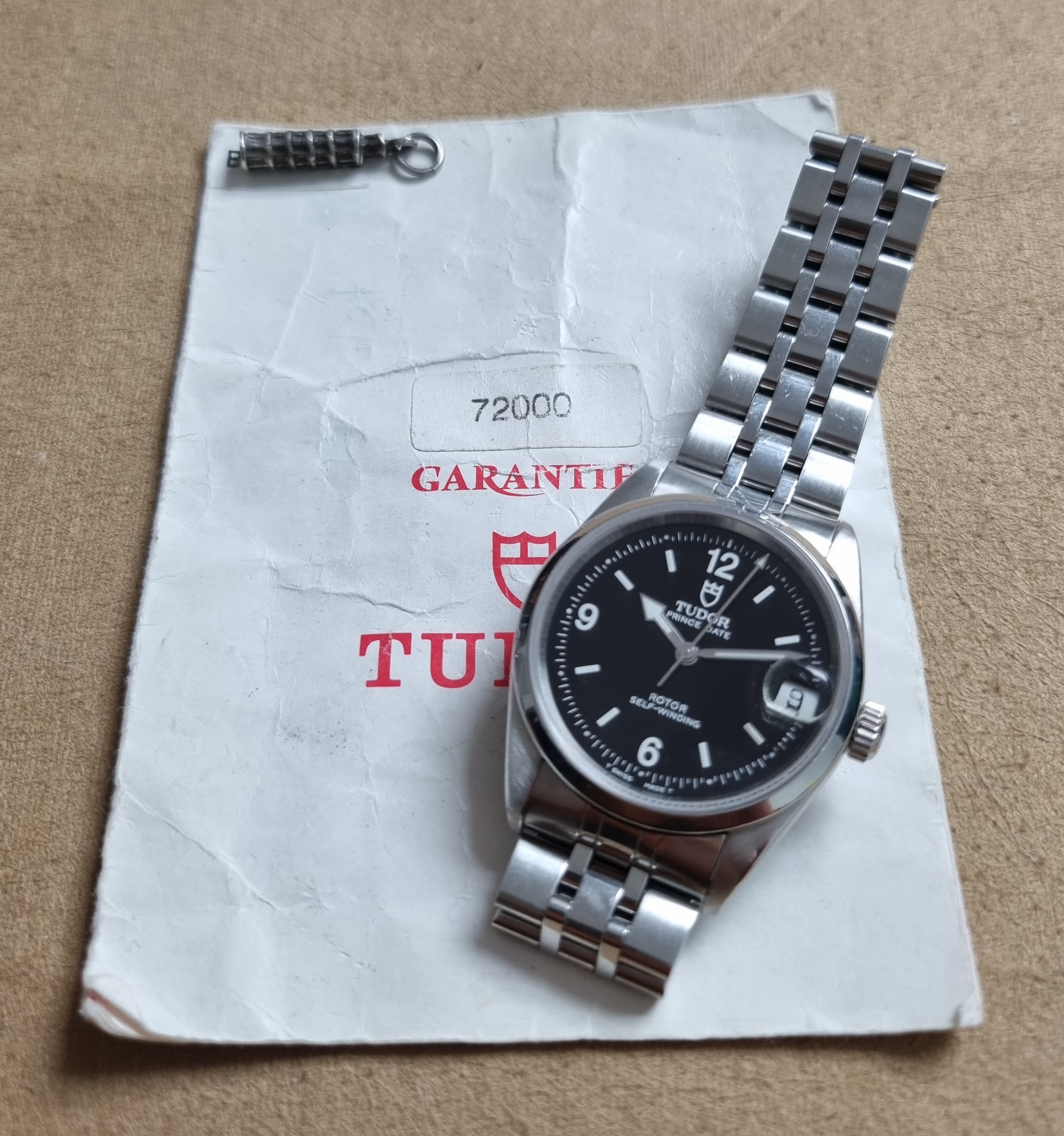 Tudor Prince Date Prince Date Stainless Steel Black Dial 32 mm Automatic Unisex Watch 72000 travel box paper  | San Giorgio a Cremano