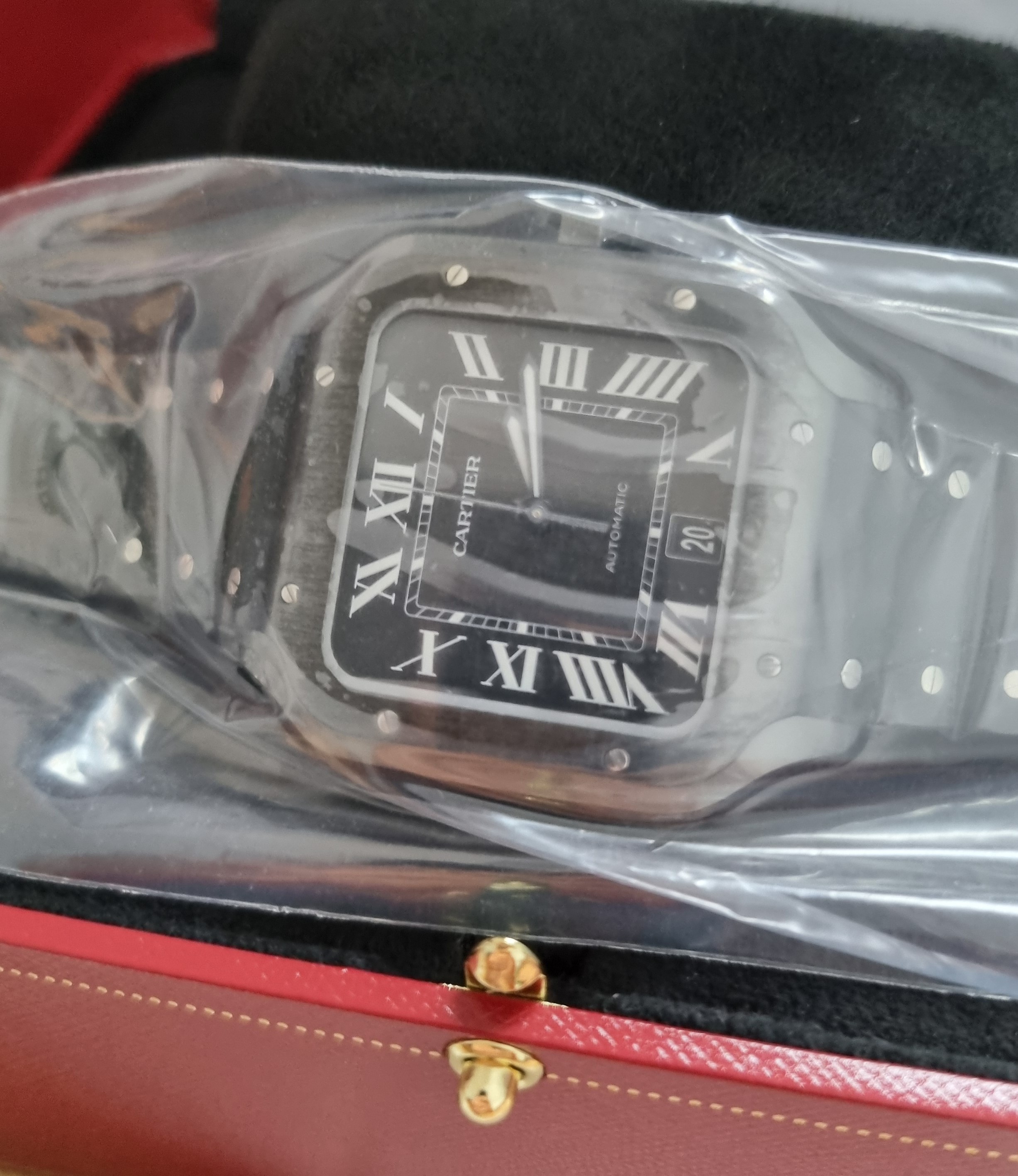 Cartier Santos Santos De Cartier Large Model All Black ADLC Steel Watch WSSA0039 New Full Set 07-2025 | San Giorgio a Cremano