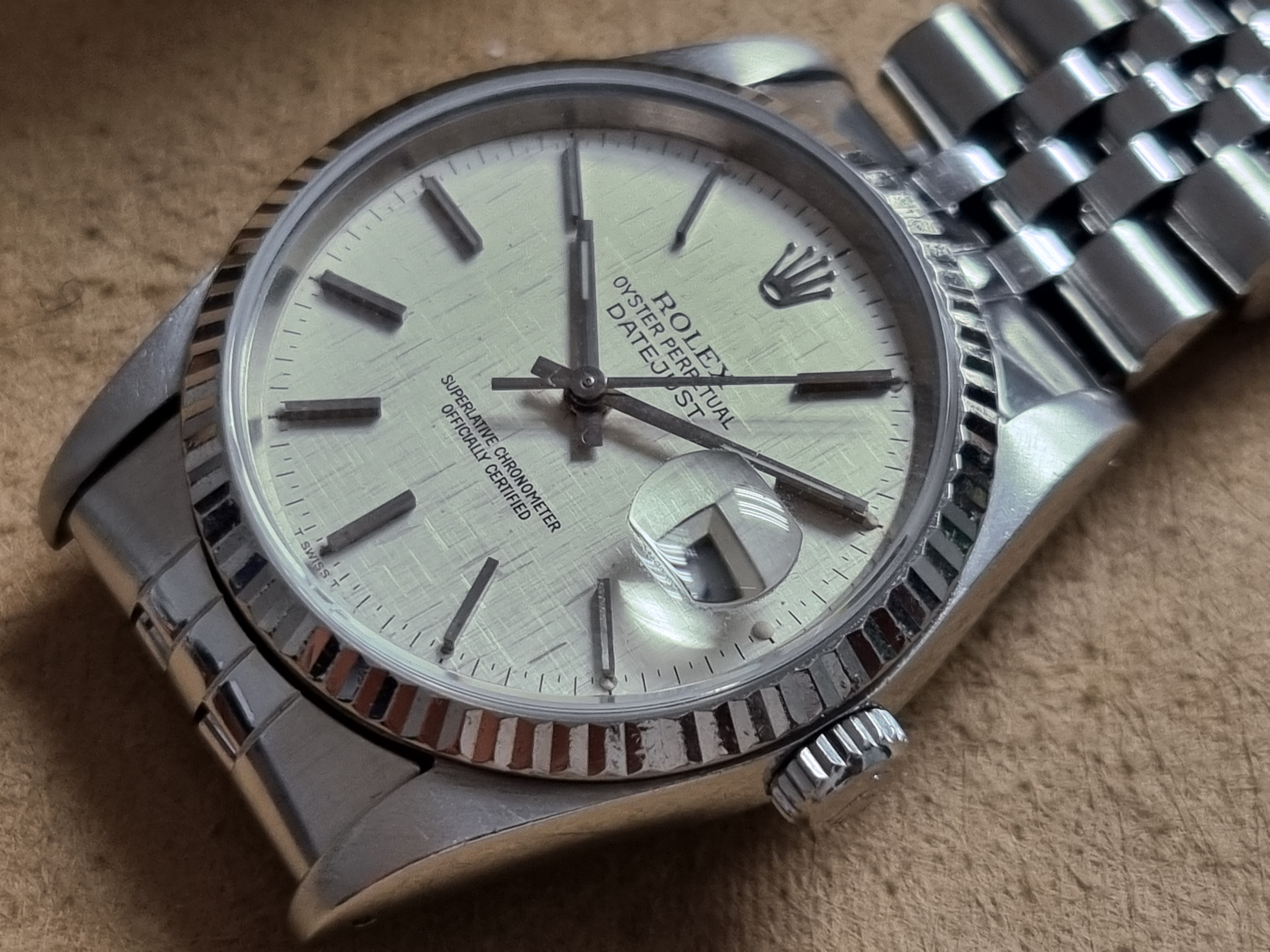 Rolex Air King Datejust 36 16234 Silver Linen Dial Steel And 18Kt WG Bezel Jubilee Bracelet 1988 | San Giorgio a Cremano