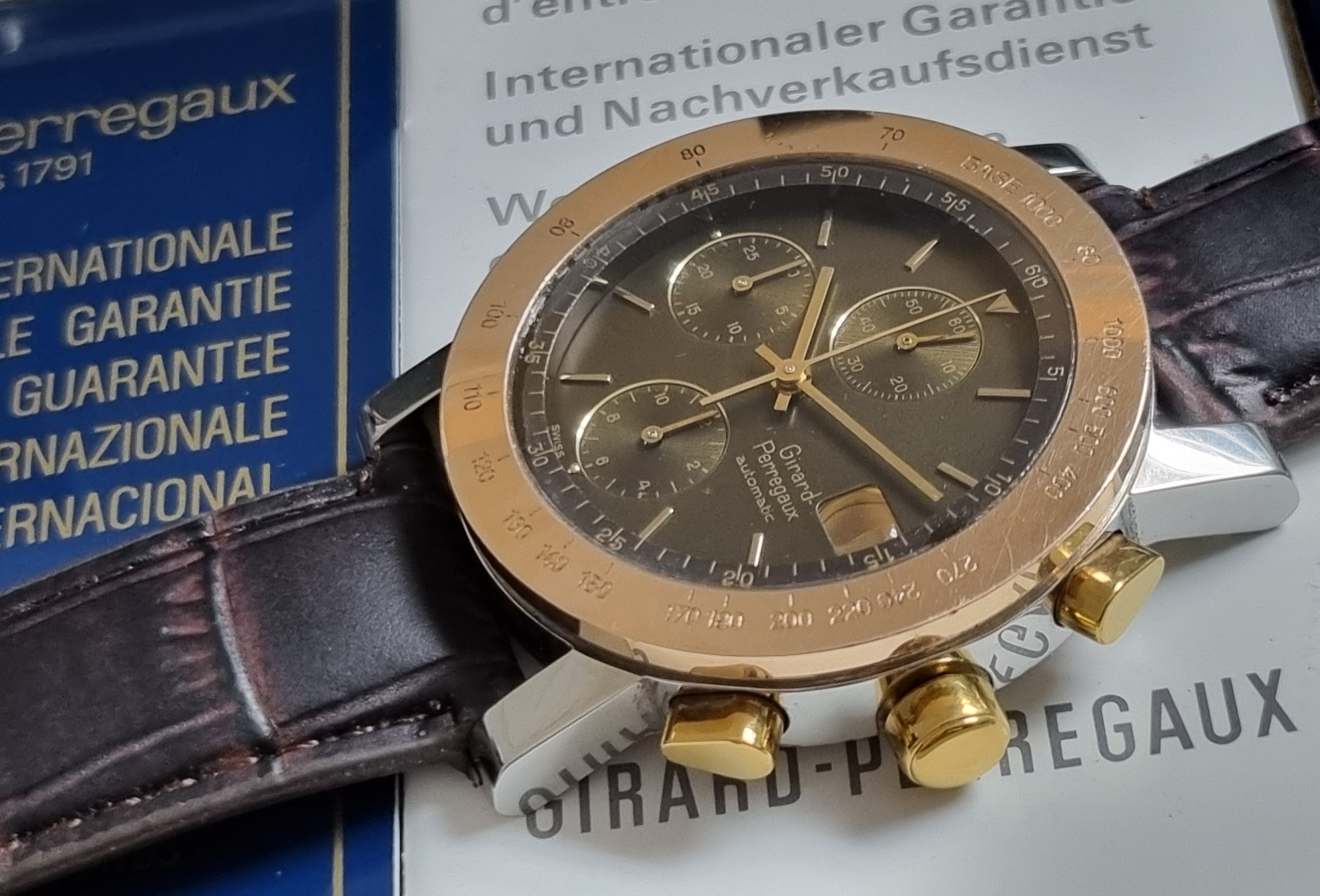 Girard Perregaux GP 7000 P 7000 GBM STEEL AND ROSE GOLD 38 MM AUTOMATIC WARRANTY CARD 1988 | San Giorgio a Cremano