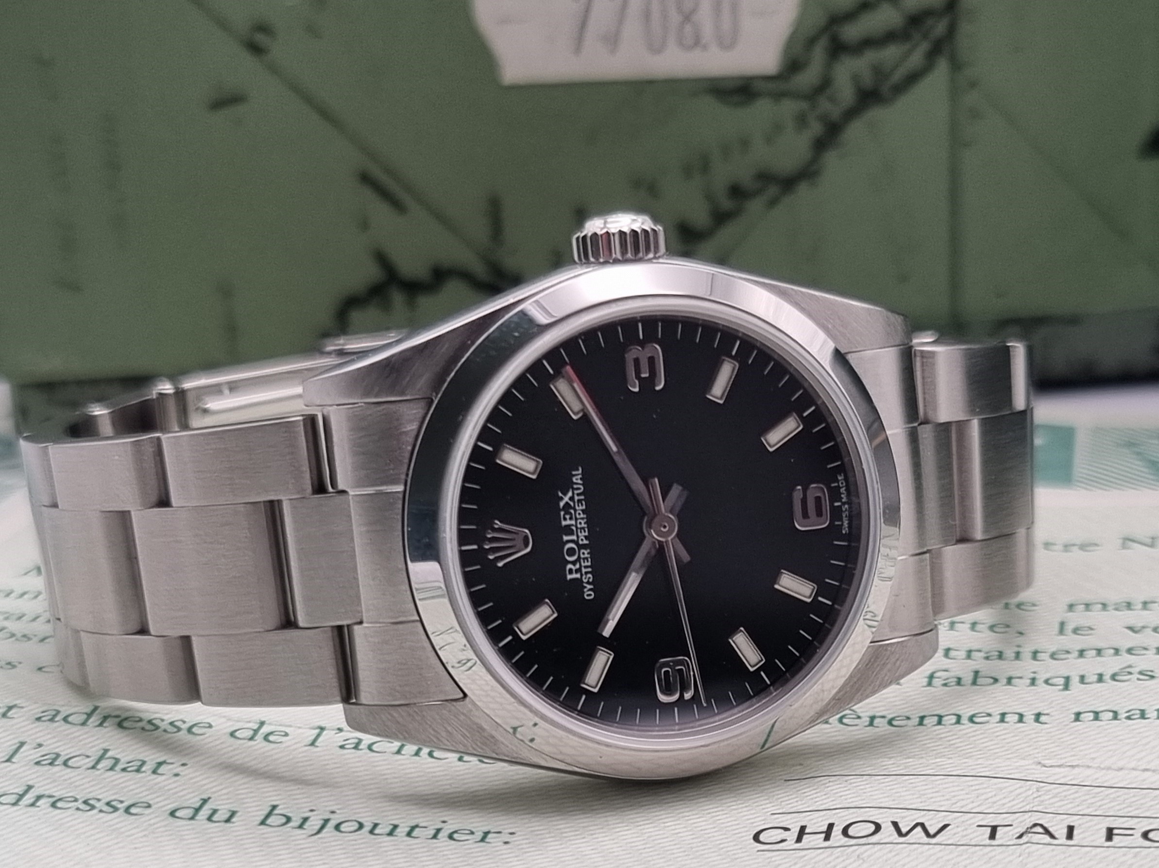 Rolex Oyster Perpetual Oyster Perpetual 31 Midsize 77080 “Explorer” Dial 3/6/9 Black Box and Paper 2002 | San Giorgio a Cremano