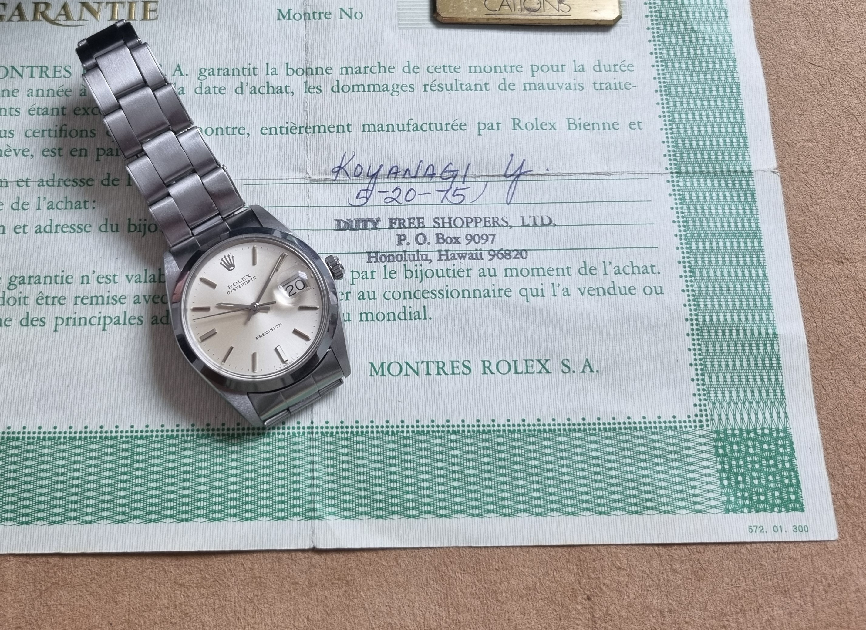 Rolex Oyster Precision Oysterdate Precision Oyster Date 6694 Steel Mm 34 Silver Dial Oyster Expandable Manual Winding Warranty 1973 | San Giorgio a Cremano