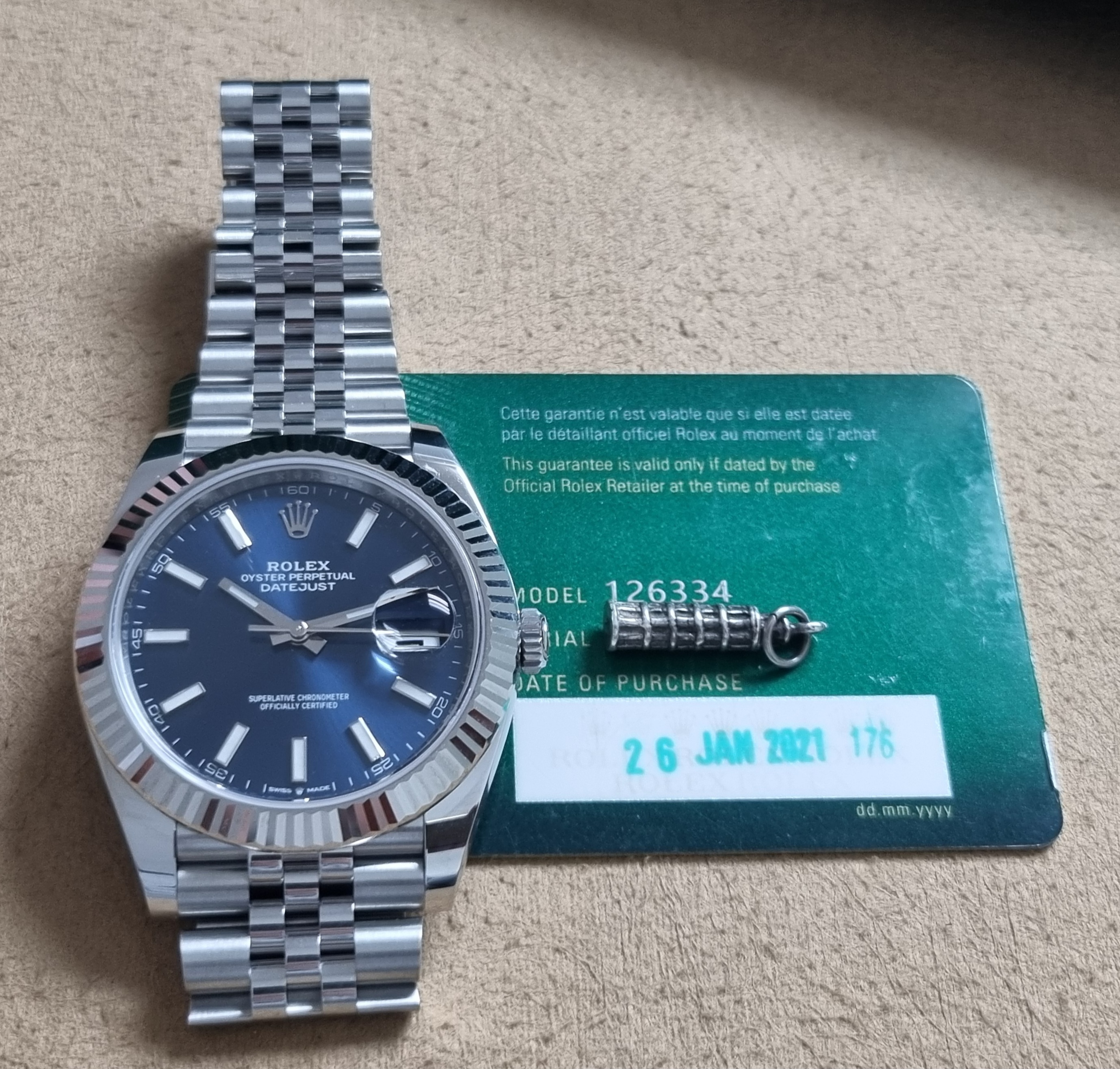 Rolex Datejust II Datejust 41 126334 Blue Dial Jubille Bracelet New Newer Worn Box And Warranty Card 2021 | San Giorgio a Cremano