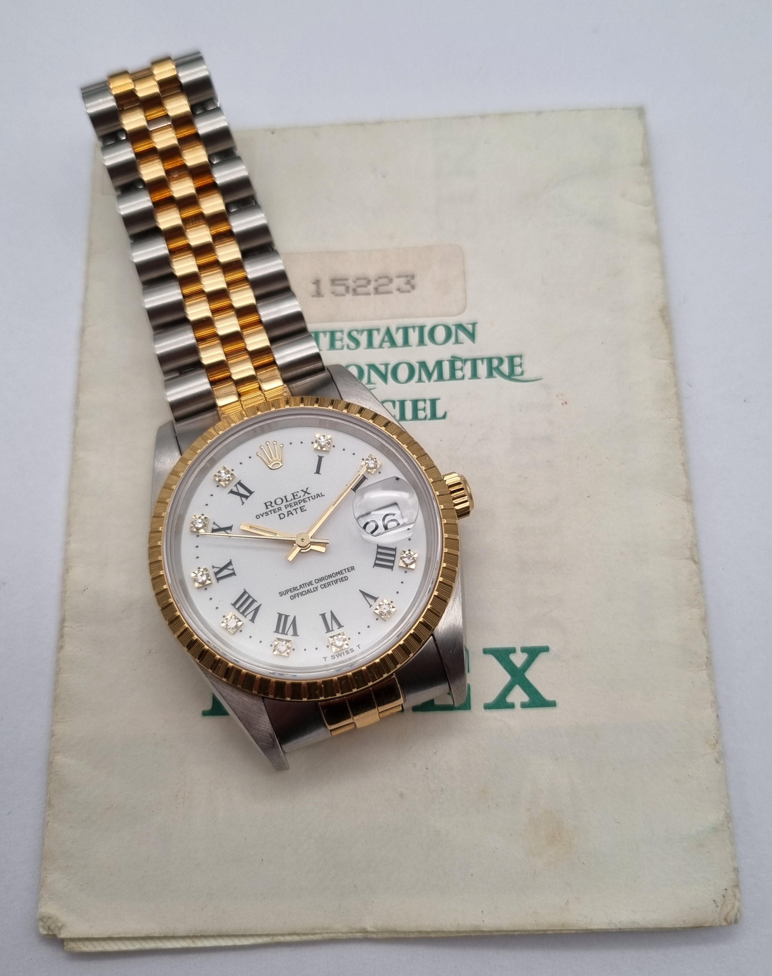 Rolex Oyster Perpetual Date Oyster Perpetual Date Mens watch Steel Yellow Gold White Diamond Dial Box And Paper 1992 | San Giorgio a Cremano
