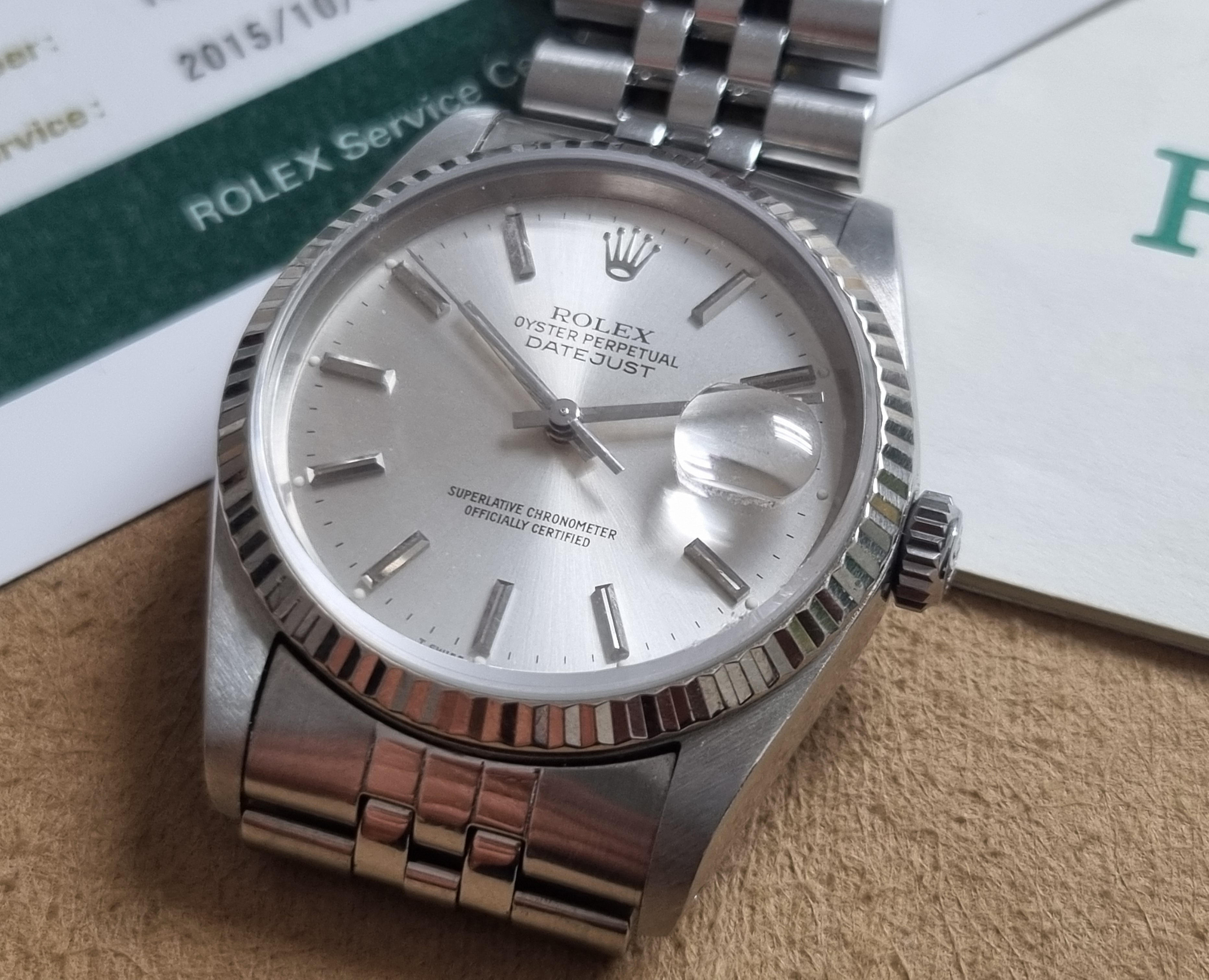 Rolex Datejust Datejust 36 16234 Silver Dial Steel And 18Kt WG Bezel Jubilee Bracelet Warranty 1991 | San Giorgio a Cremano
