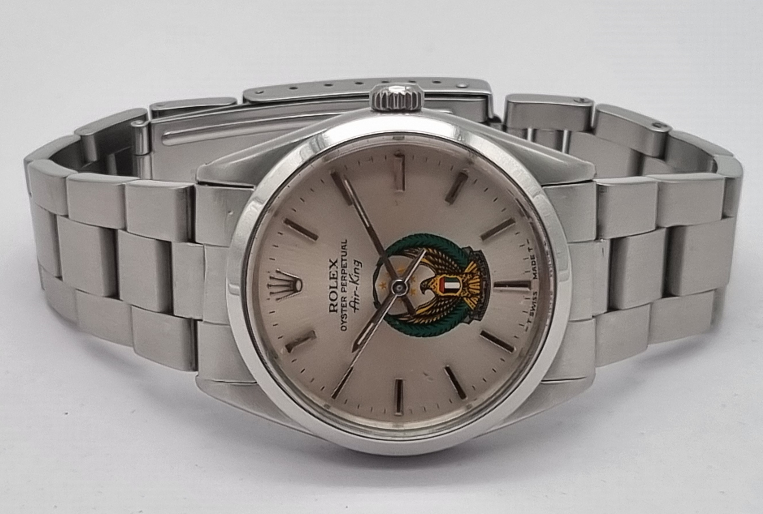 Rolex Air King 	Air King 5500 UAE ARMED FORCES INSIGNIA STEEL 34 SILVER DIAL ON OYSTER 1990 | San Giorgio a Cremano