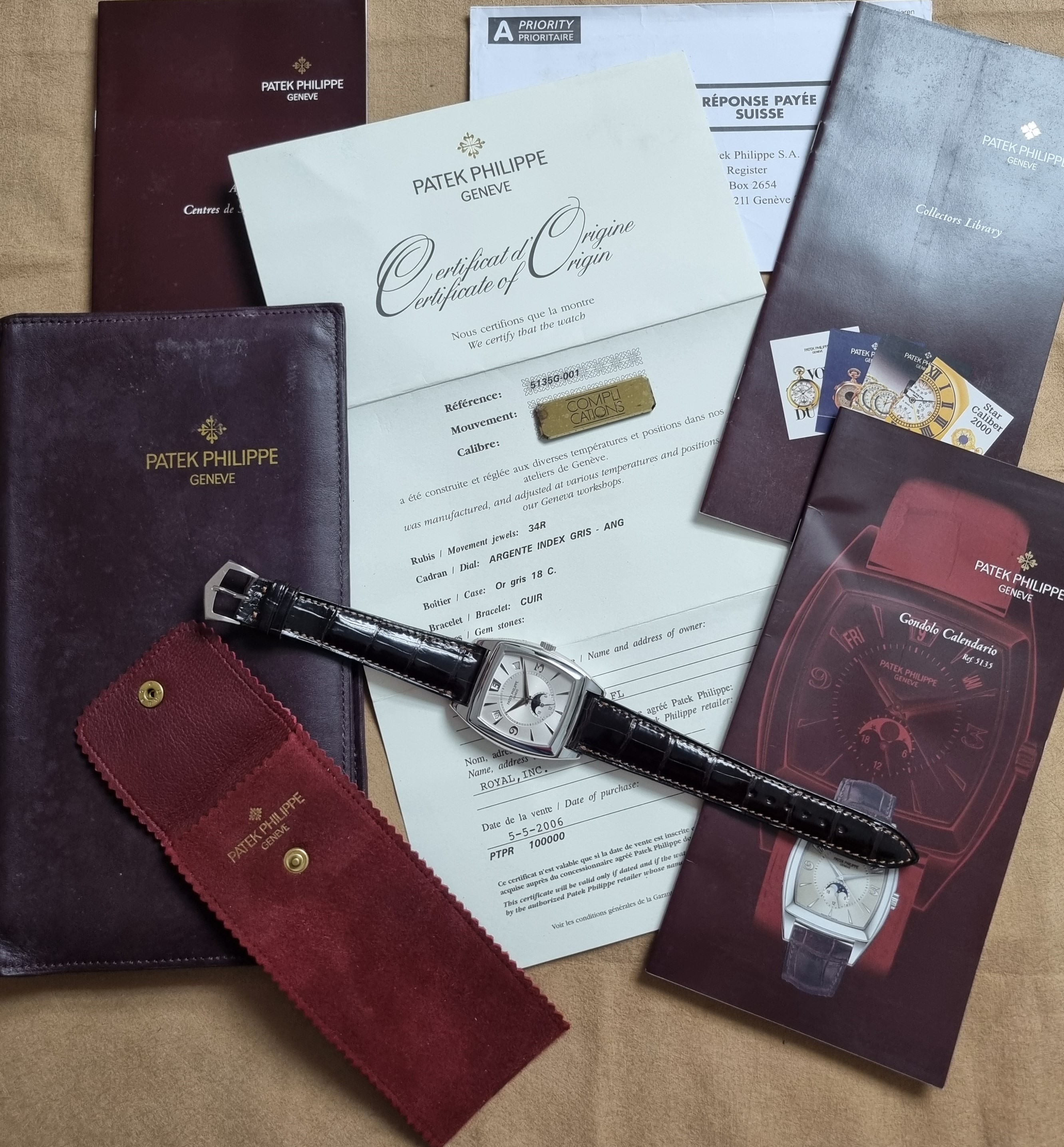 Patek Philippe Gondolo Gondolo Complications 5135G-001 Mens Watch 38mm 18K white gold case - Paper 2006 | San Giorgio a Cremano