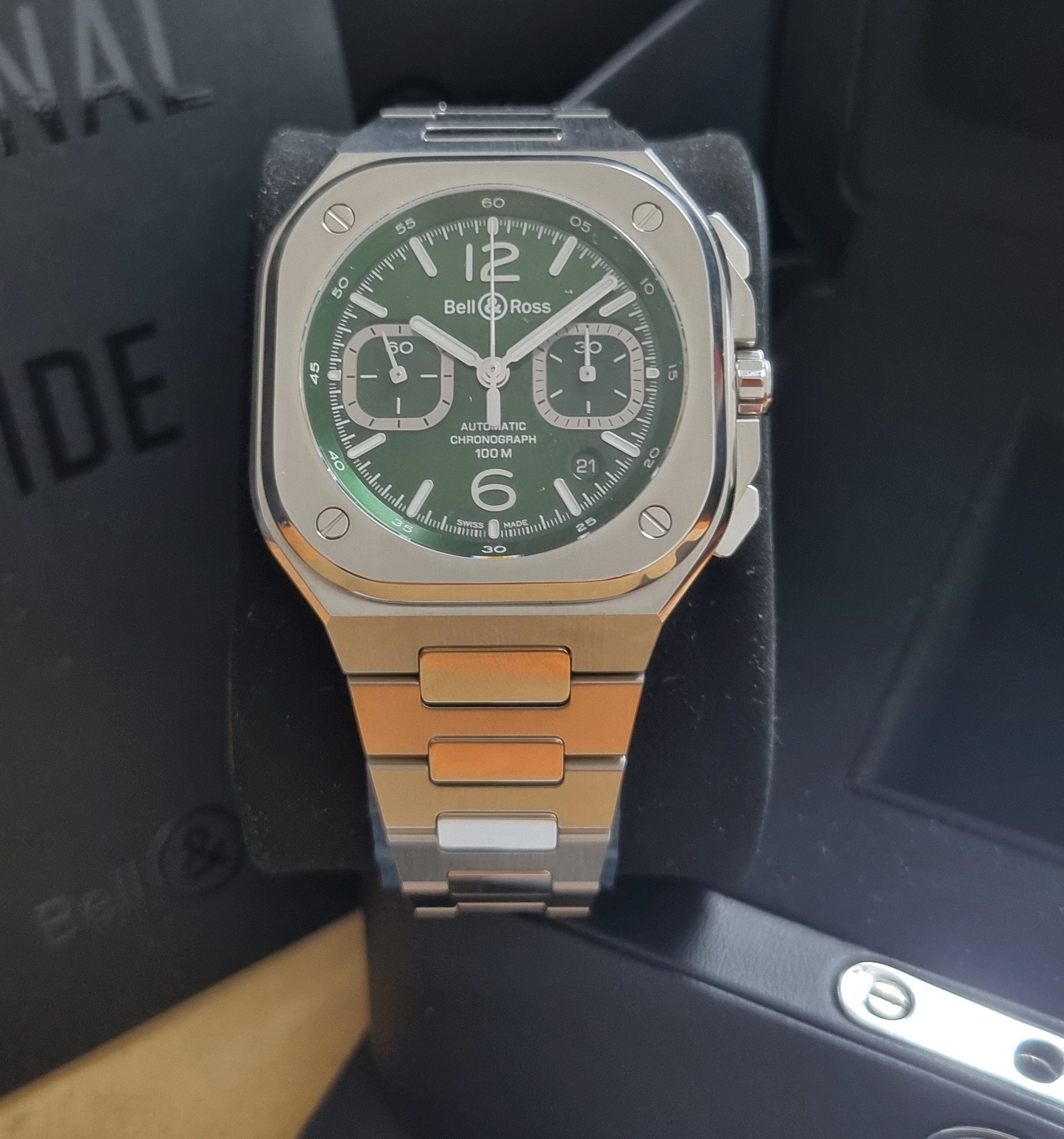 Bell & Ross BR 05 Chrono Green Stel 42 Mm Automatic On Bracelet New Full Set 03-2026 | San Giorgio a Cremano