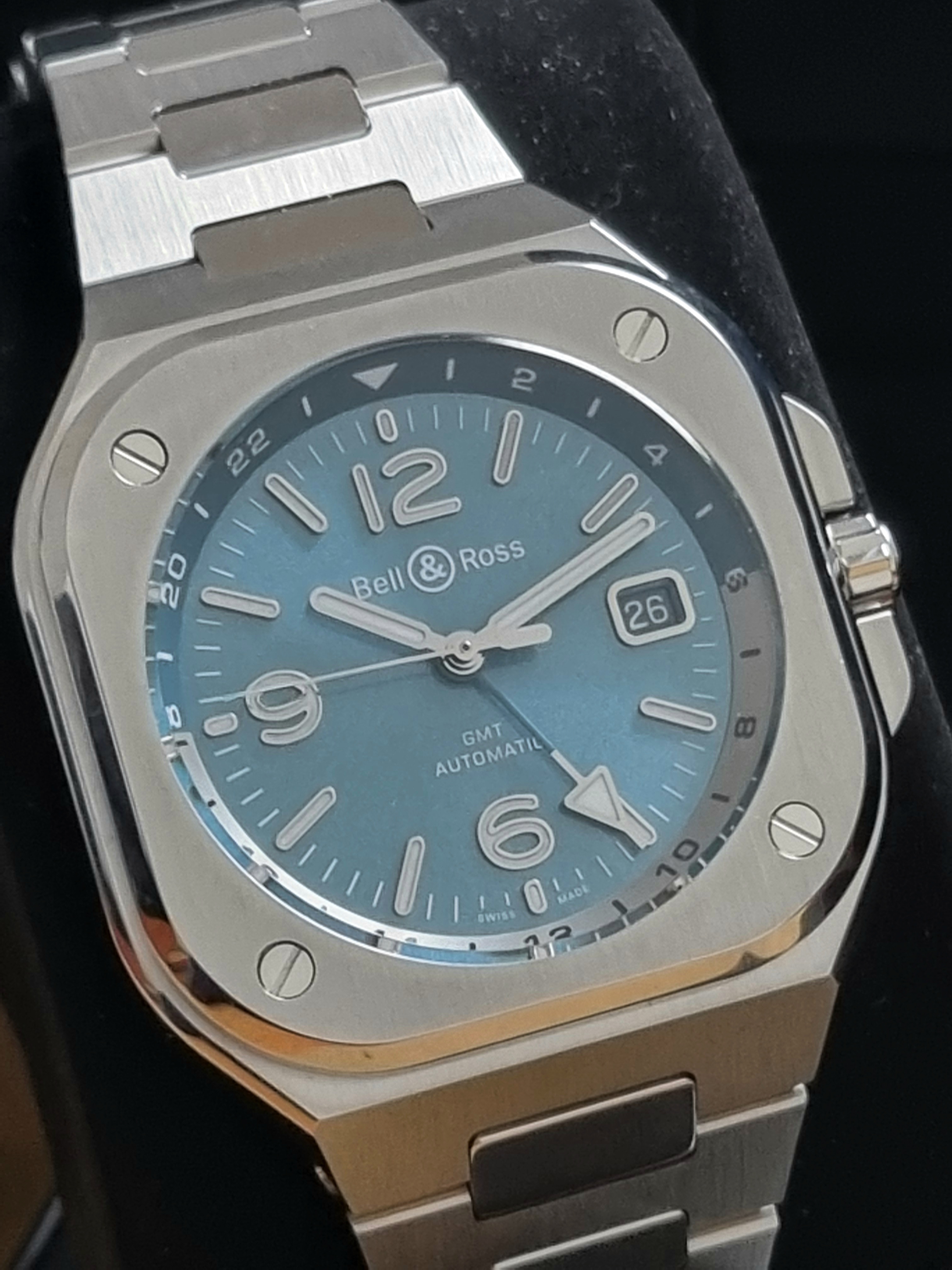 Bell & Ross BR 05 Gmt Sky Blue Steel 41 Mm Automatic On Bracelet New Full Set 03-2026 | San Giorgio a Cremano