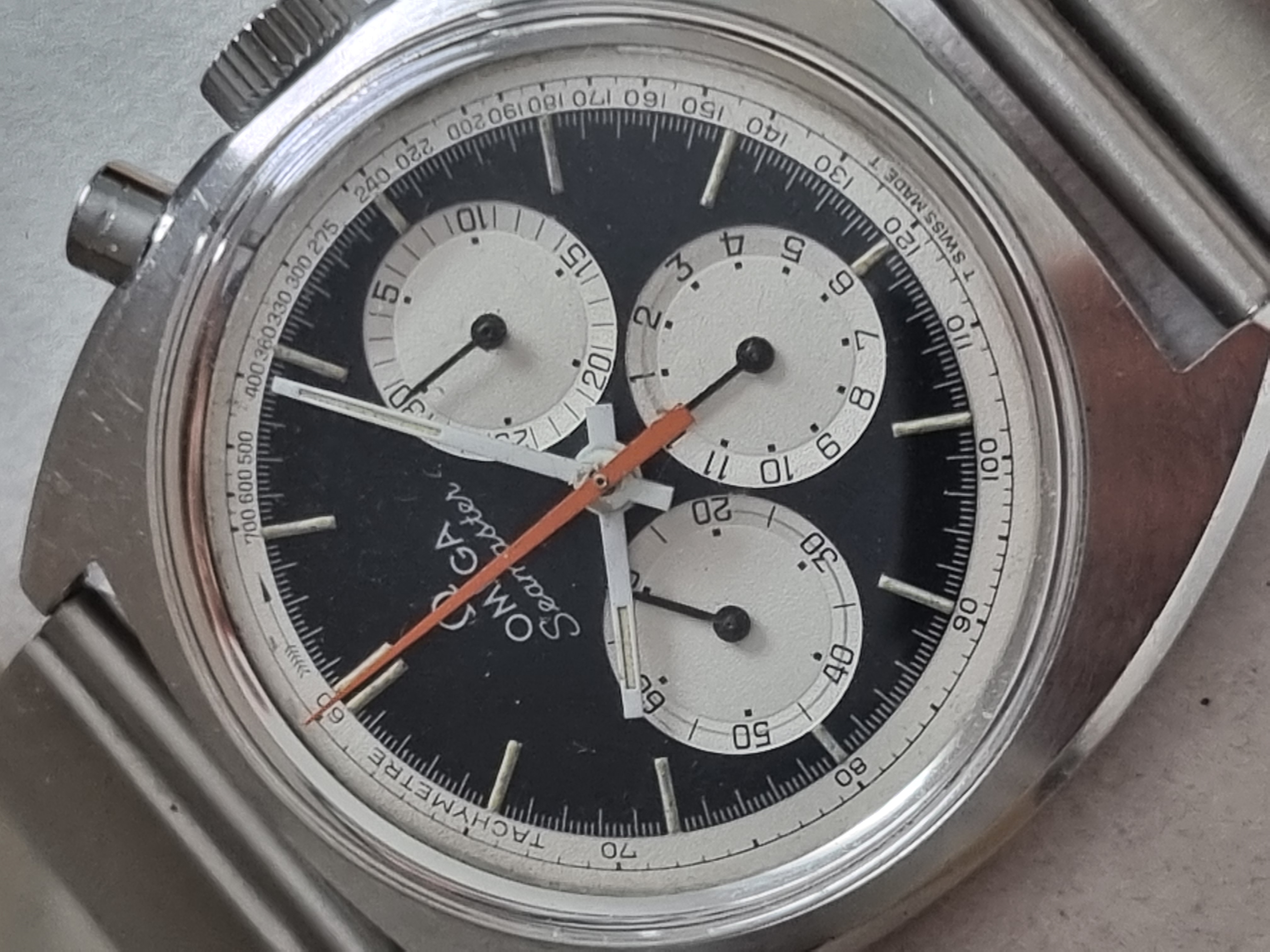 Omega Seamaster Seamaster Chronograph 145.006 Steel 38 Mm Panda Dial Caliber 321 On Lobster 1966