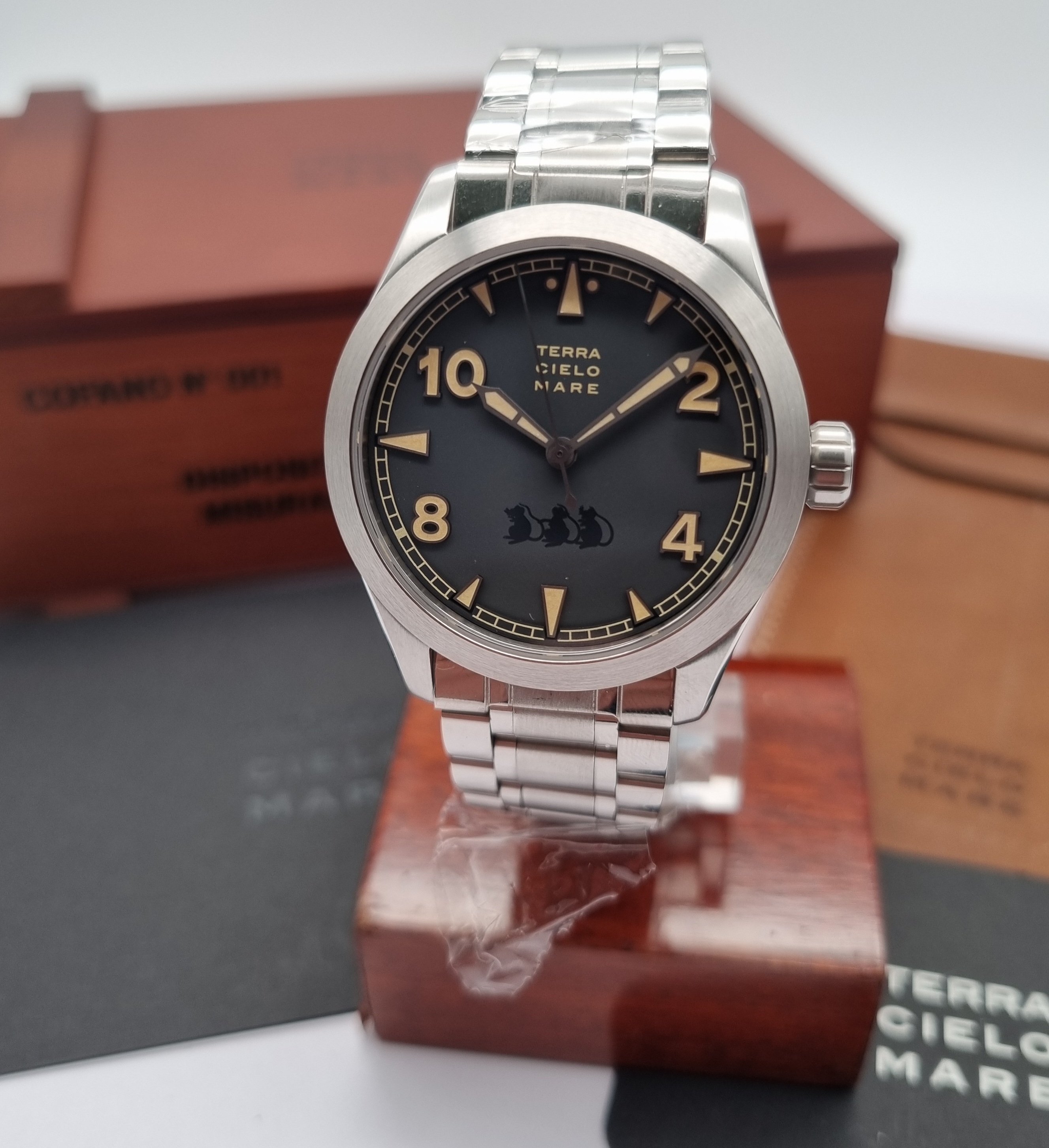 Terra Cielo Mare 38mm Sorci Verdi Black Automatic Full Set new rare model