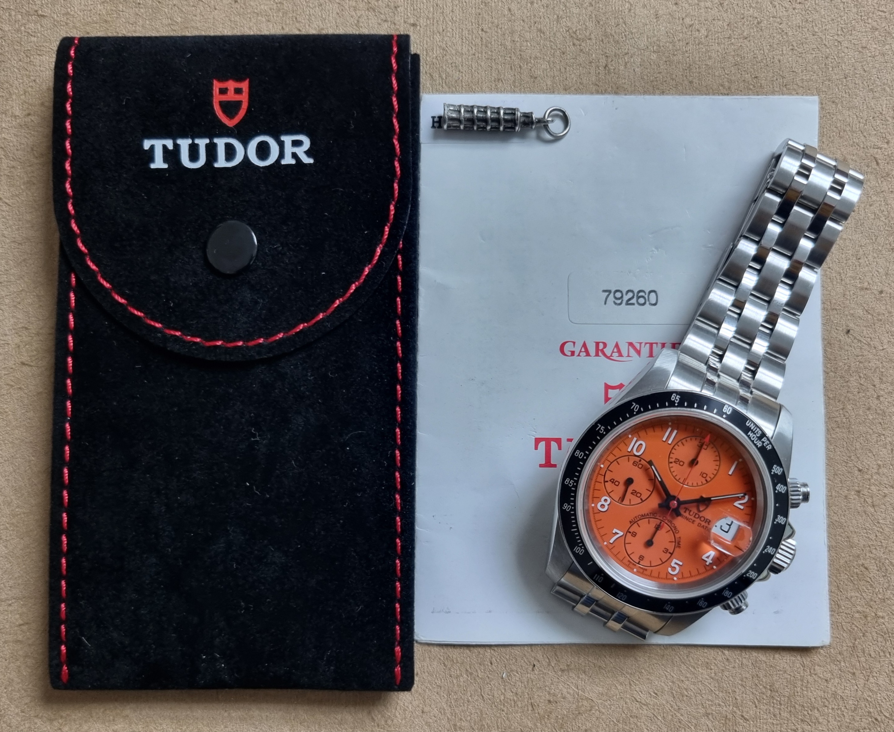 Tudor Chronautic Prince Date 79260 Steel 40 Mm Orange Dial Automatic Bracelet Paper 2001 Top Condition | San Giorgio a Cremano