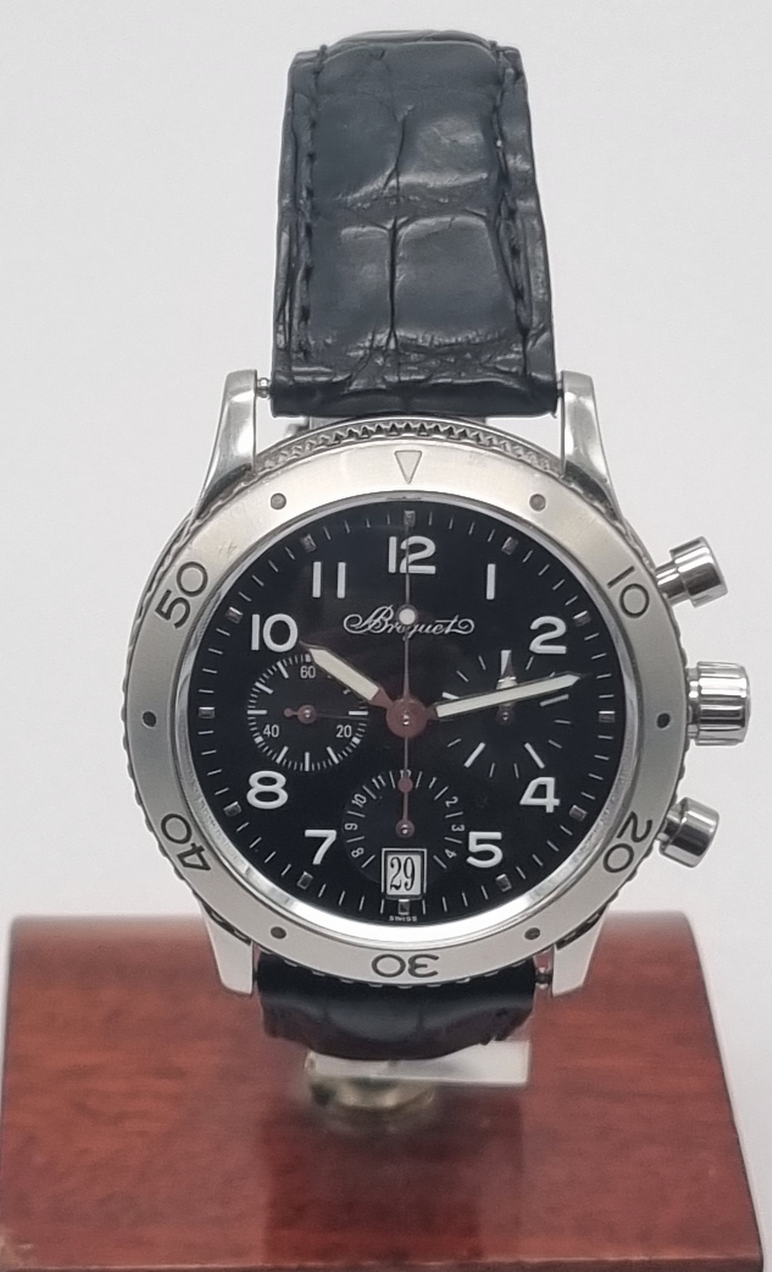 Breguet Type XX - XXI - XXII Type XX Ref. 3820 Transatlantique Steel 39 Mm Chronograph Black Dial Automatic On Leather Deplo
