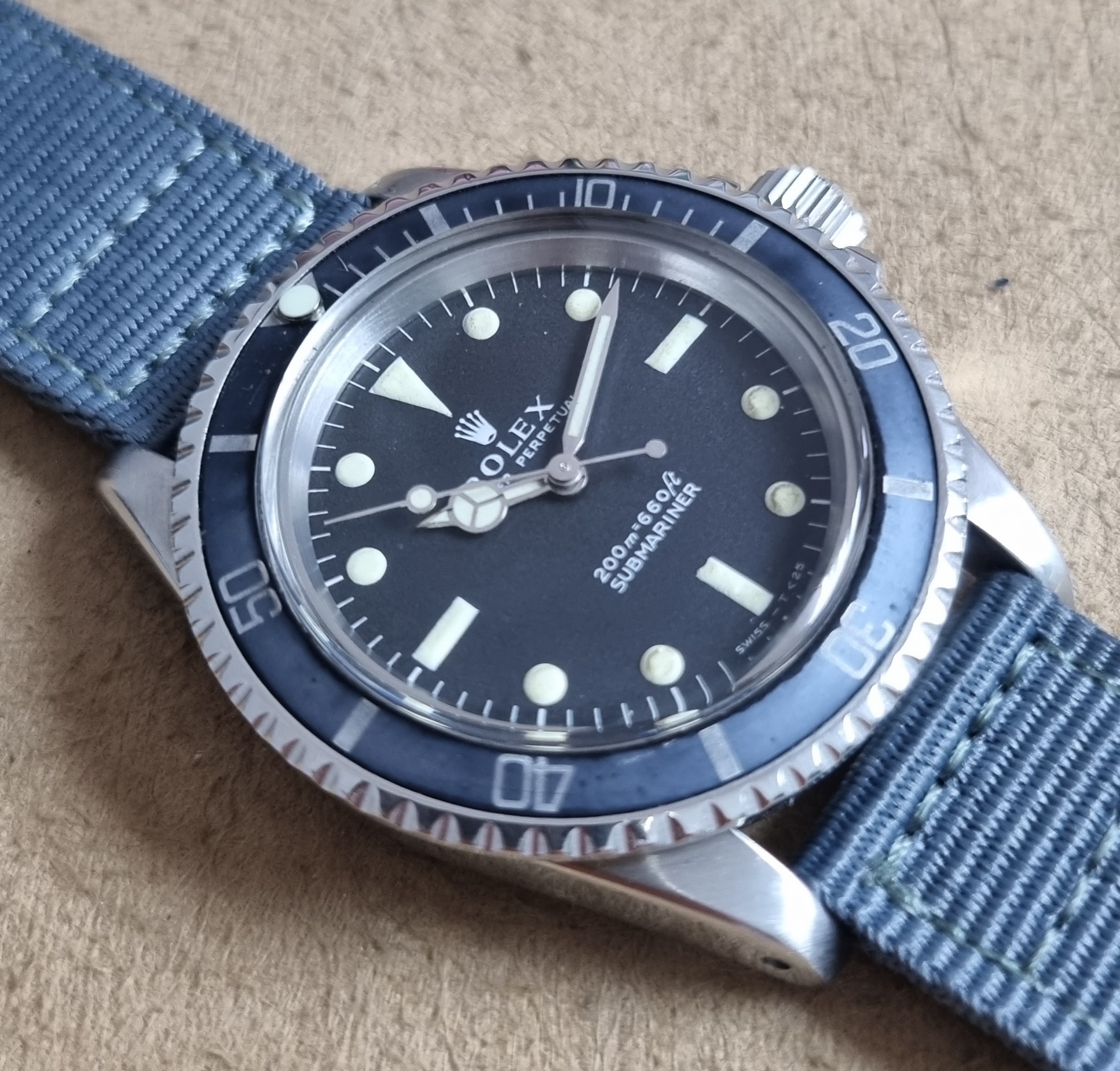 Rolex Submariner (No Date) 5513 Submariner Meter First Ghost Bezel 40 Mm Steel Black Dial Plexi On Nato Strap 1967 | San Giorgio a Cremano