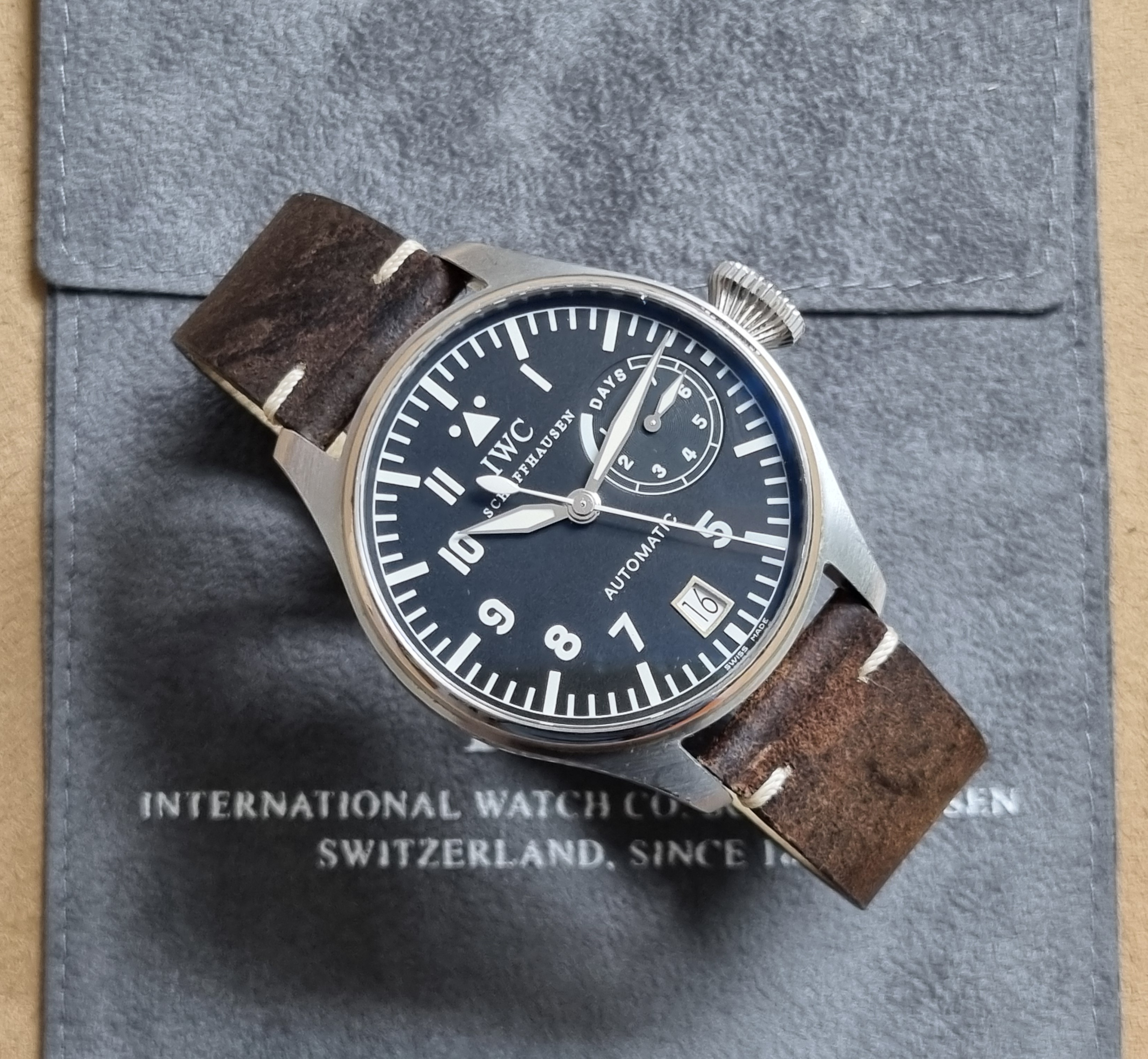 IWC Big Pilot Big Pilot Steel 46 Mm Black Dial Steel IW5002 First Version 7 Days Serviced And Sub tested | San Giorgio a Cremano