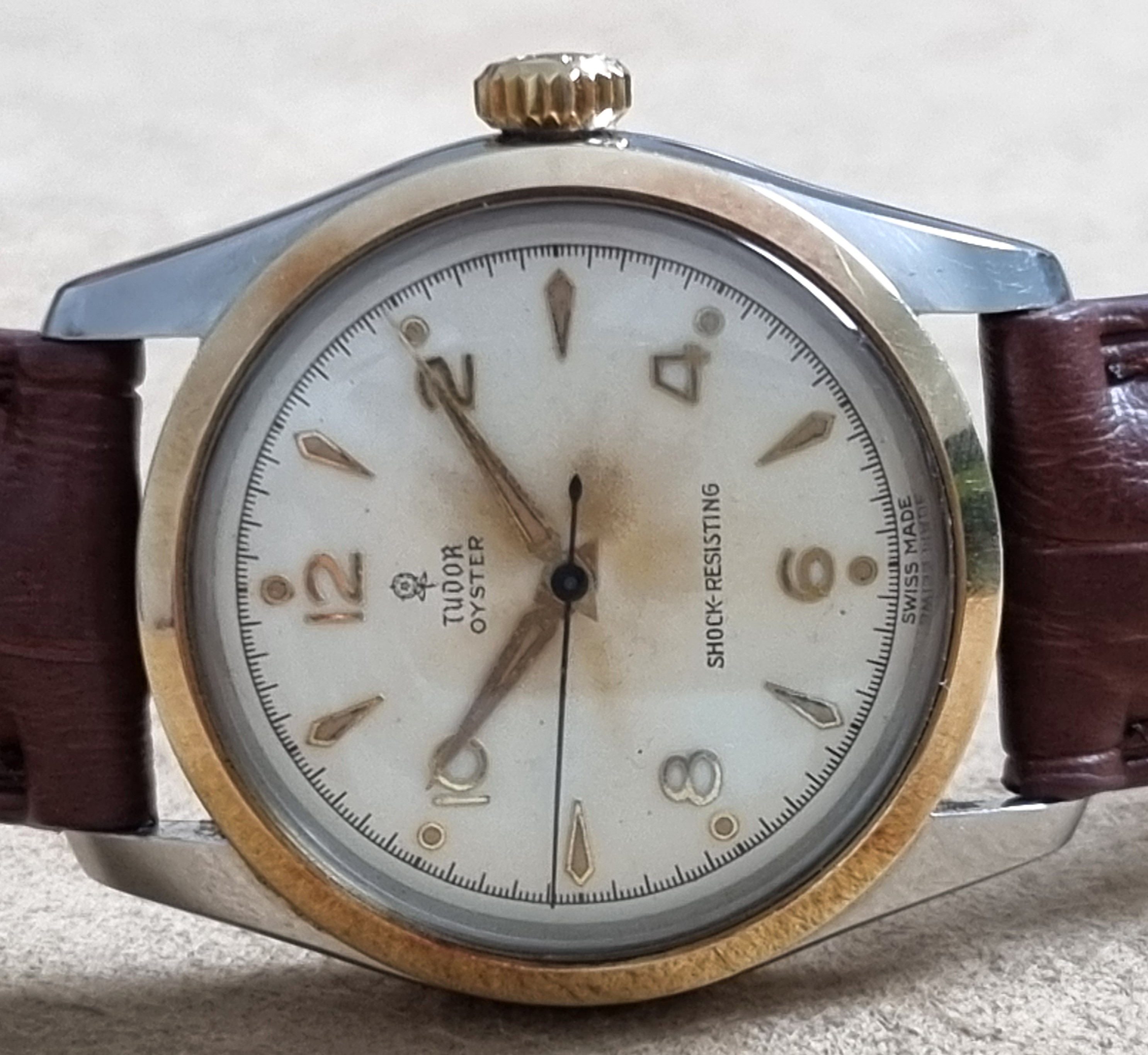 Tudor Rare Steel & Gold Oyster Shock-Resisting Ref. 7904 Steel And Gold 34 Mm Year 1950's | San Giorgio a Cremano