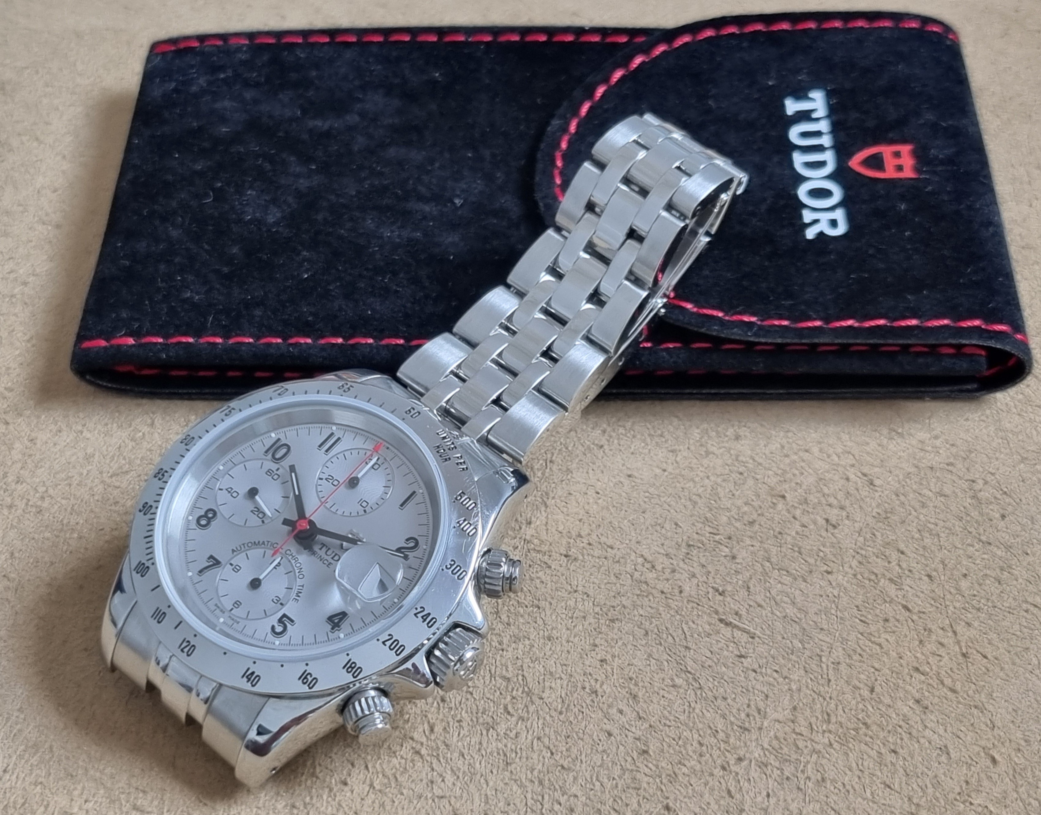 Tudor Prince Date Chrono 79280 Steel 40 Mm Silver Dial Automatic Bracelet Good Condition