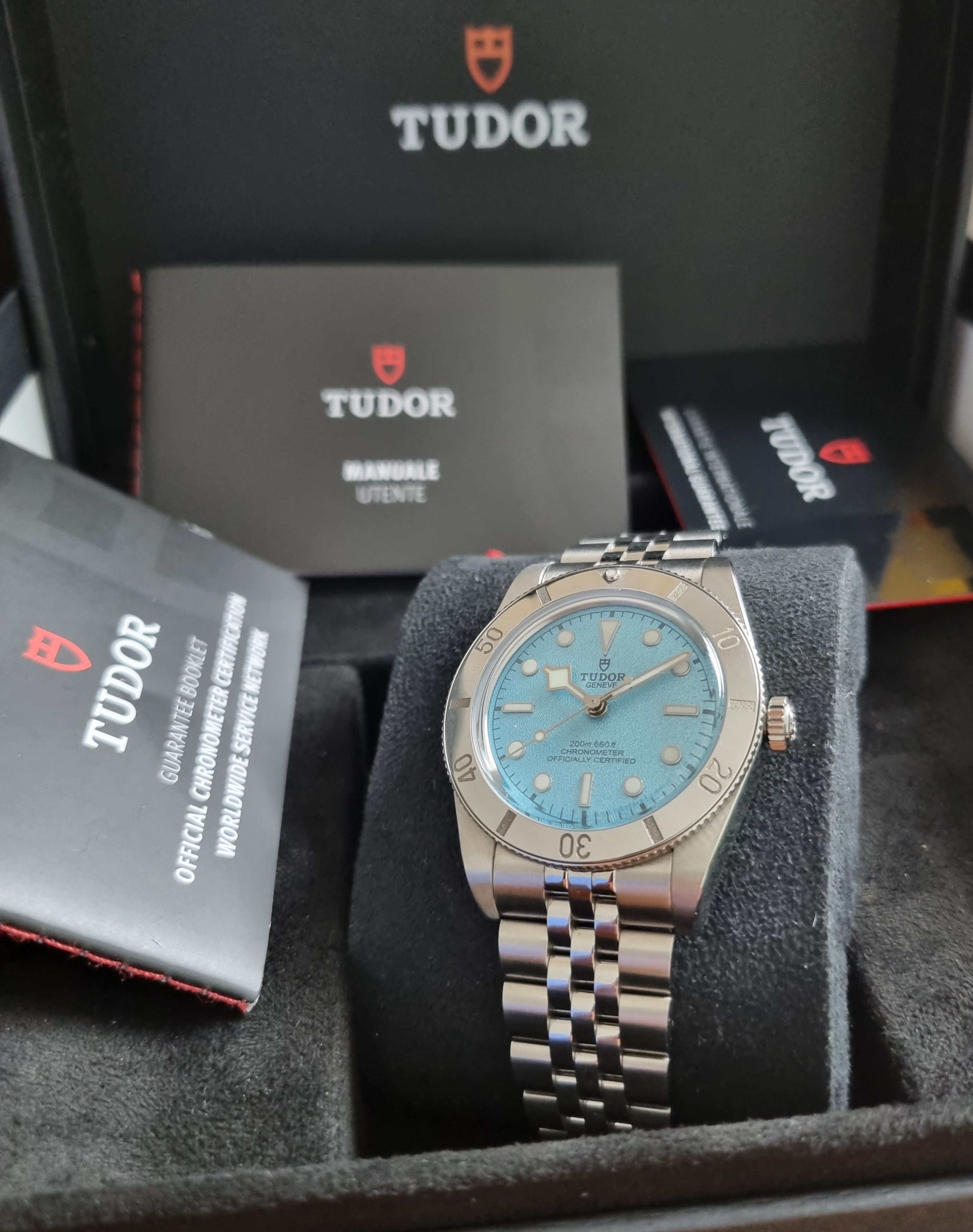 Tudor Heritage Black Bay Black Bay 54 Lagoon Blue Steel 37 Mm On Bracelet Like New Full Set 14-06-2025 | San Giorgio a Cremano